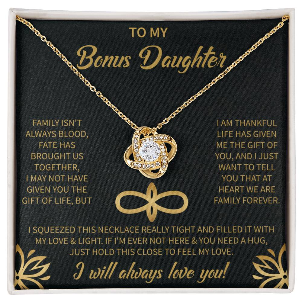 To My Bonus Daughter - Forever Love Necklace, Step daughter, Adopted daughter, daughter in law gift, future daughter, from step dad, from step mom, from step dad - Beauty Belliss